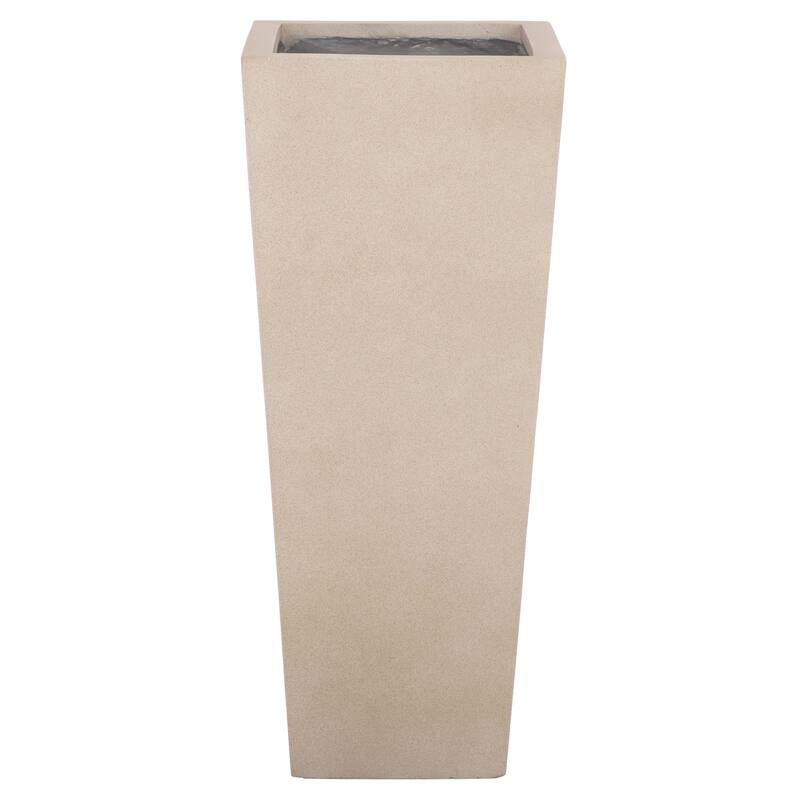 SAFAVIEH Outdoor Living Paloma Planter - 13"W x 13"D x 30"H - Beige