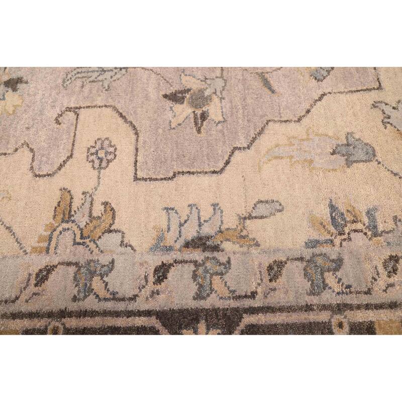 ECARPETGALLERY Hand-knotted Finest Agra Jaipur Grey Wool Rug - 9'6 x 13'0