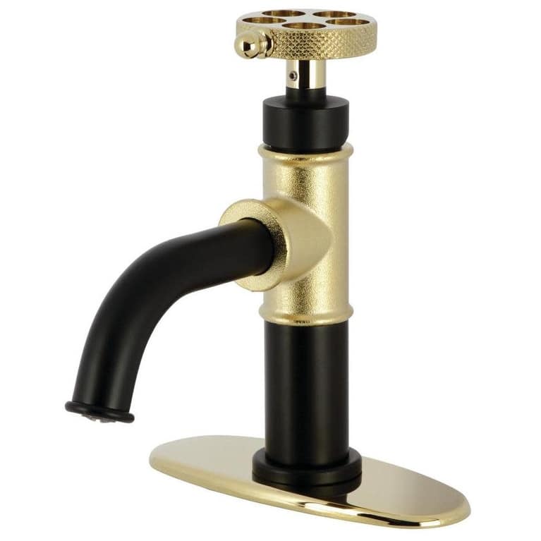 Kingston Brass KSD282.RKX Webb 1.2 GPM Single Hole Bathroom Faucet - Matte Black / Polished Brass