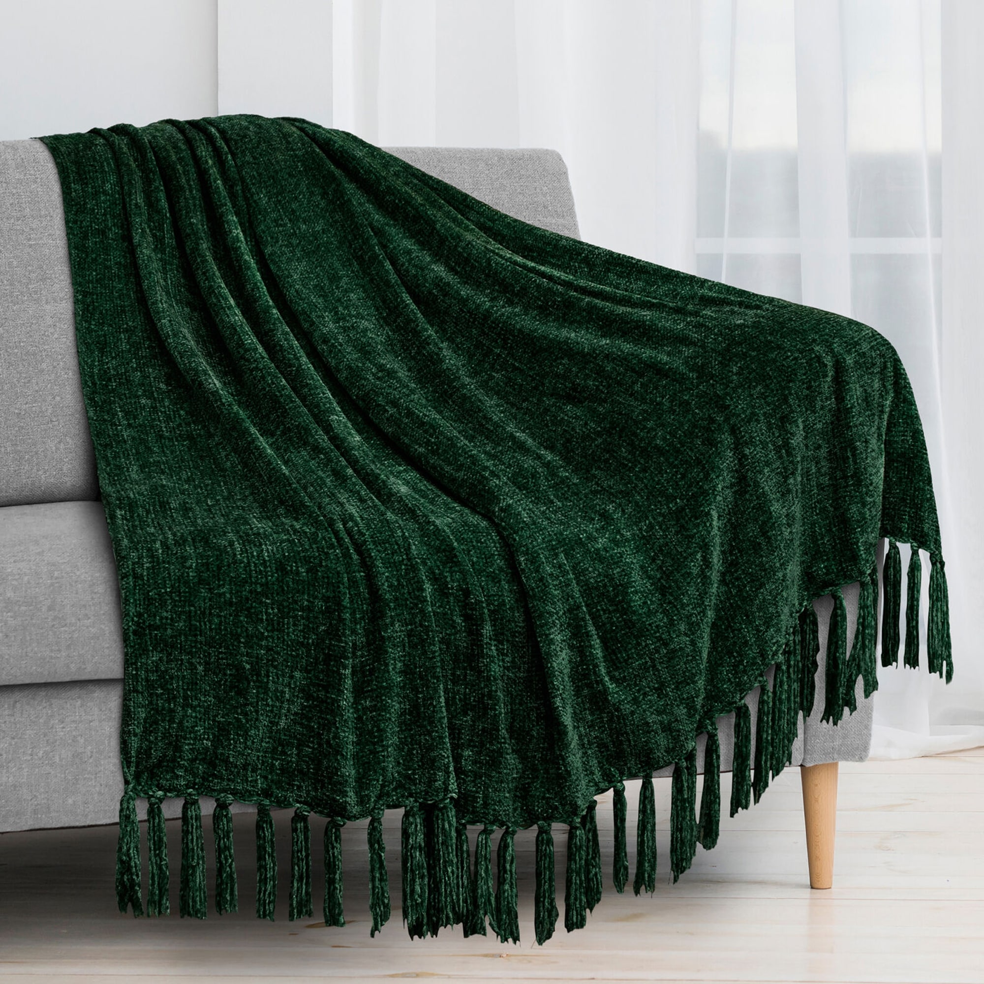 Green chenille throw 2025
