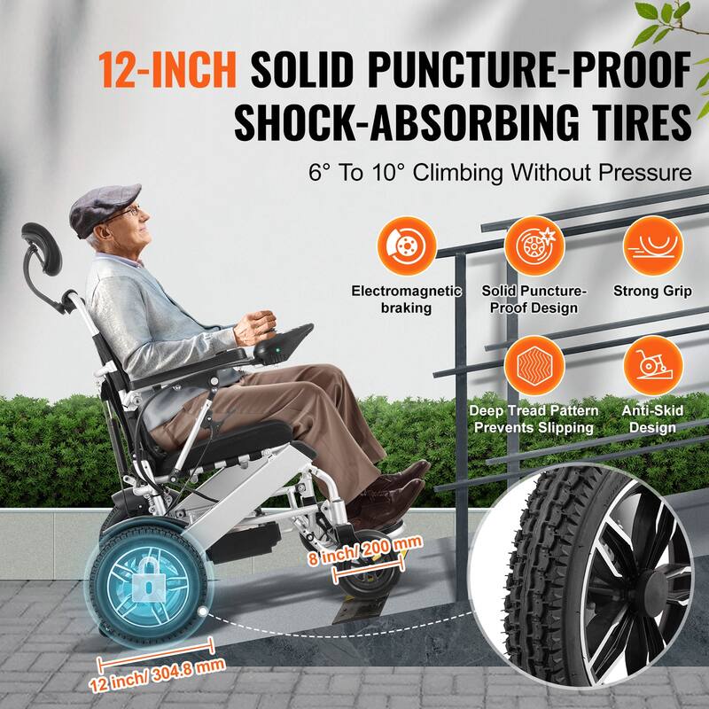 Electric Wheelchair for Adults Seniors, 300 lbs Weight Capacity, 20 in Width Lightweight Foldable Motorized Power Wheelchairs