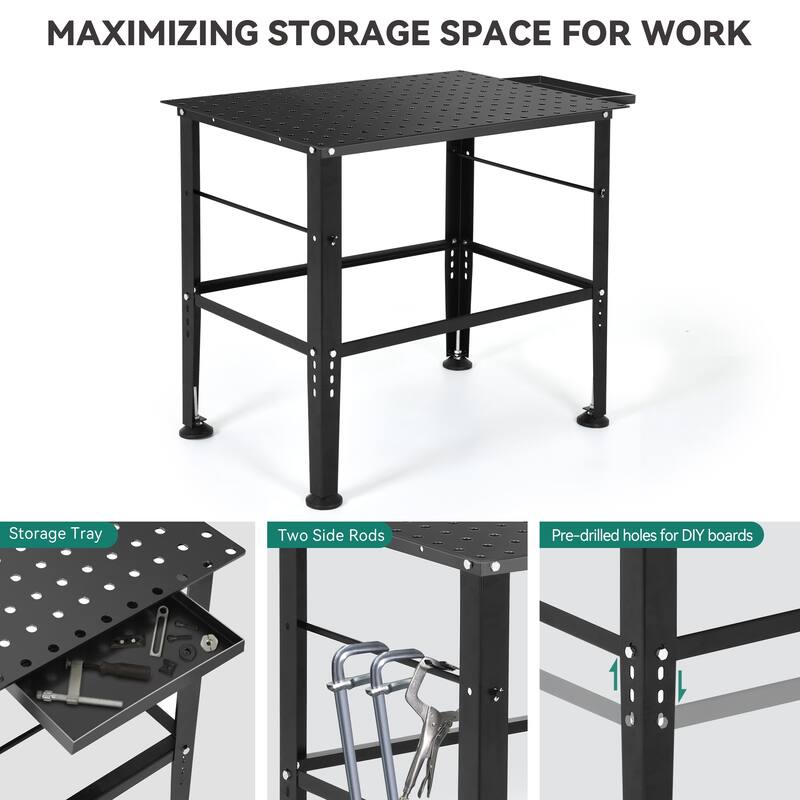 36 "x 24" Heavy-Duty Metal Welding Workbench with Tool Storage Drawer