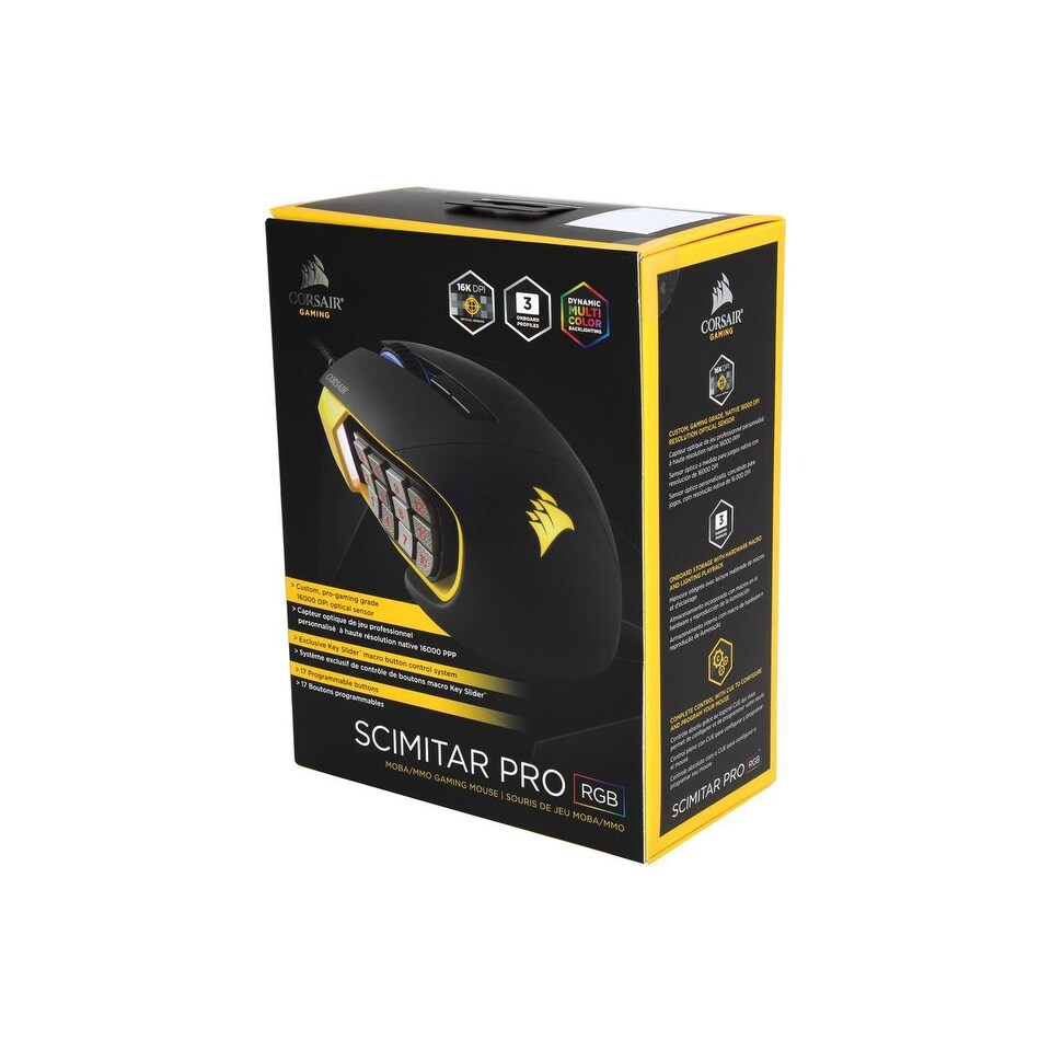 Yellow Scimitar PRO Wired Optical Gaming Mouse with RGB Lighting CORSAIR