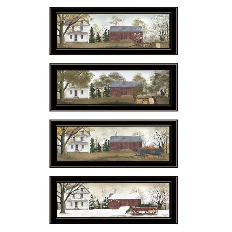 TrendyDecor4U Farmhouse "Season's Collection" 4-Piece Vignette by Billy Jacobs - Black