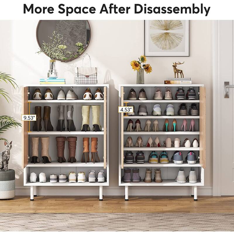 18 Pair Shoe Storage Cabinet for Entryway Shoe Rack Organizer