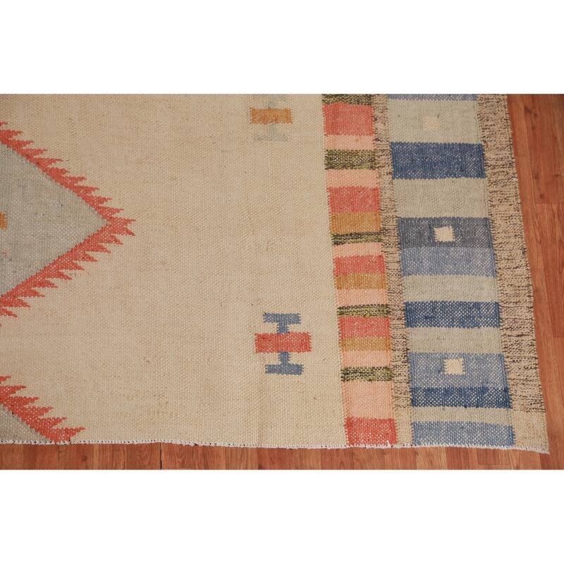 Hand Woven Oriental 100% Jute Carpet Southwestern Modern Beige & Ivories Kilim Area Rug - 13' 3'' X 10' 3''