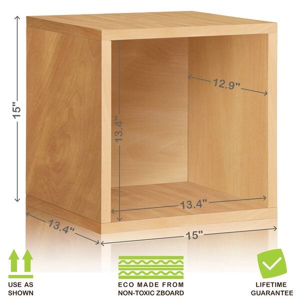 Way Basics Vintage Vinyl Storage Blox Cube Turntable Stand Organizer Shelf - Fits 65-70 LP Records
