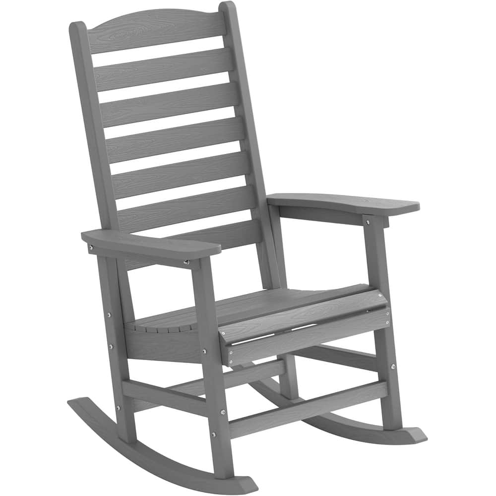 WINSOON All Weather HIPS Outdoor Rocking Chair with Curved Backrest
