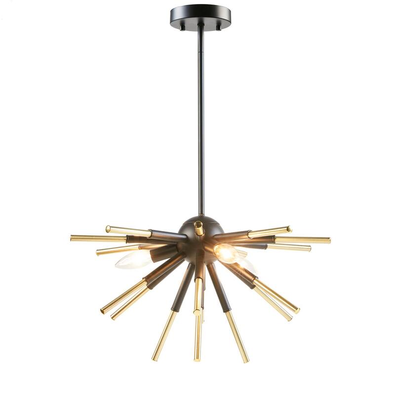 3-Light Chandelier with Frosted Glass Globe Bulbs