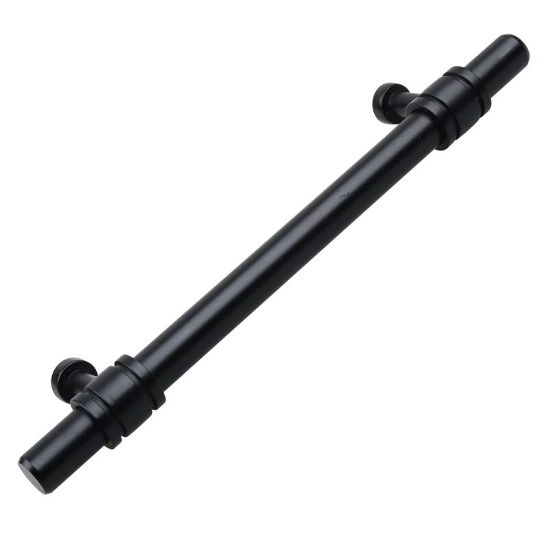 5 in Center Matte Black Barrel Ring Bar Pull (5 Pack)