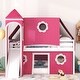 preview thumbnail 16 of 31, Full Size Loft Bed with Castle Tower, Slide, and Play Tent, Solid Pine Wood Construction with Spacious Under-Bed Play Area