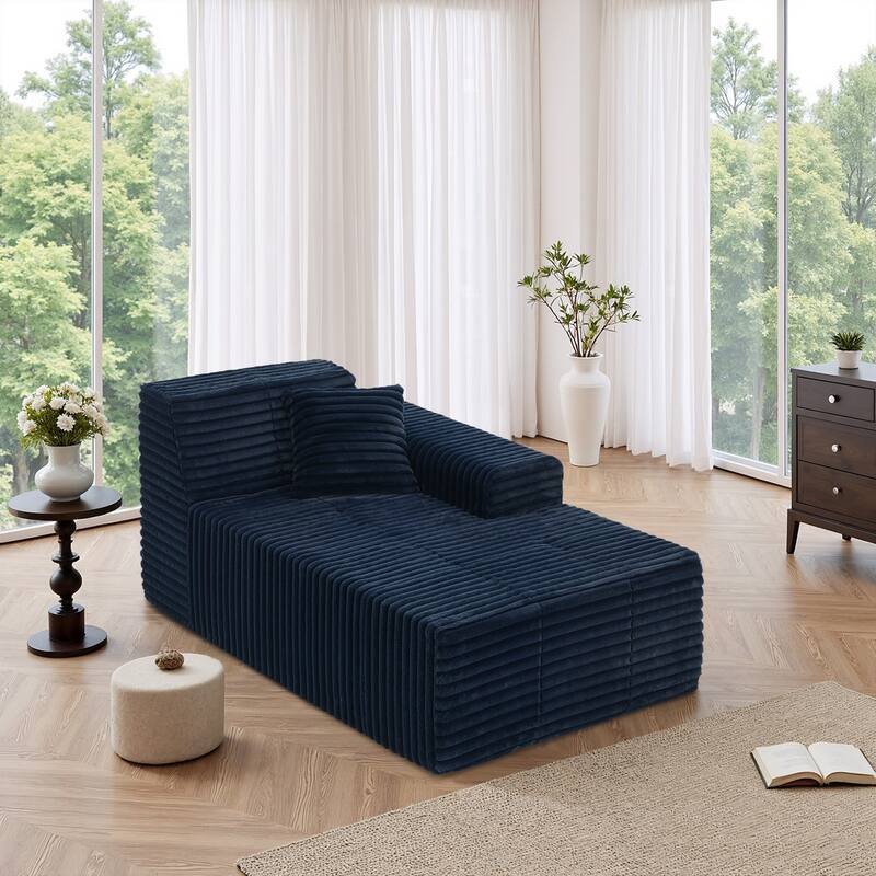 Plush Oversized L-Shape Chaise Lounge