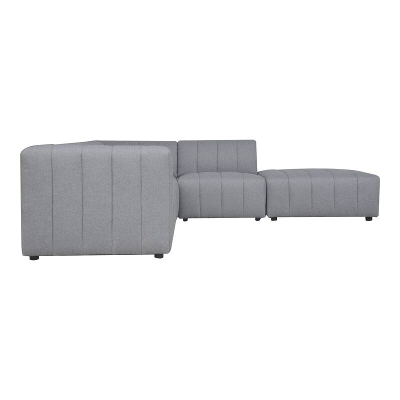 Aurelle Home Lilly Modern Channel-Stitched Modular Sectional - Large Open L-Shape Sofa