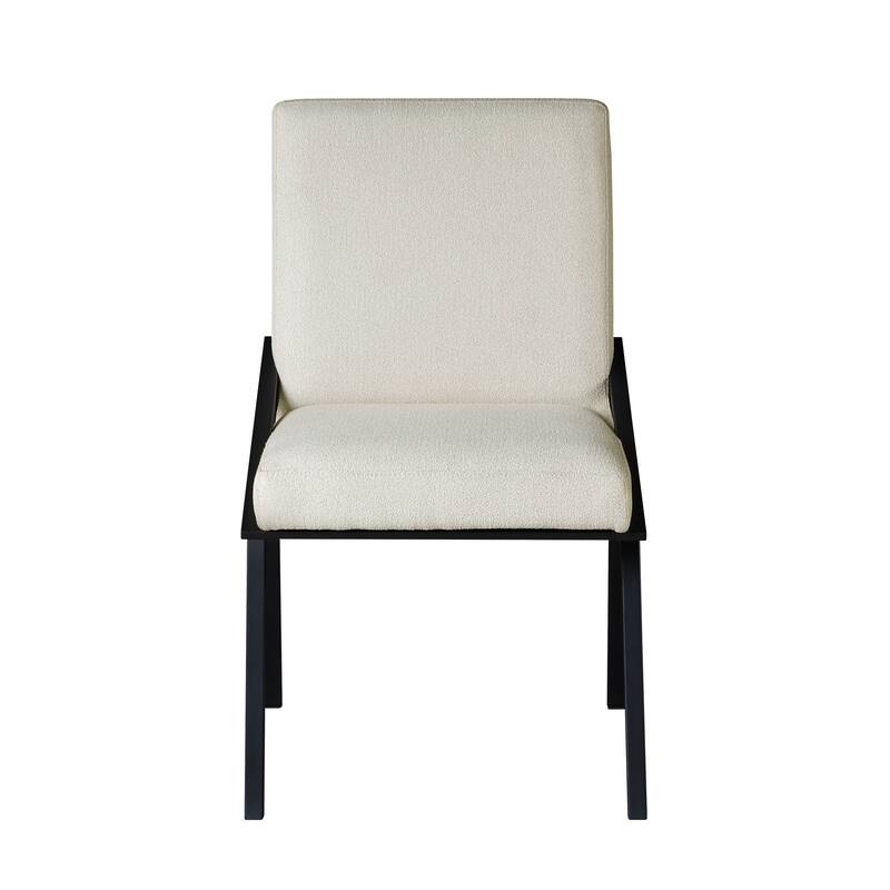 Ditmars Black Finish Metal Ivory Fabric Dining Chair (Set of 2) by iNSPIRE Q Modern
