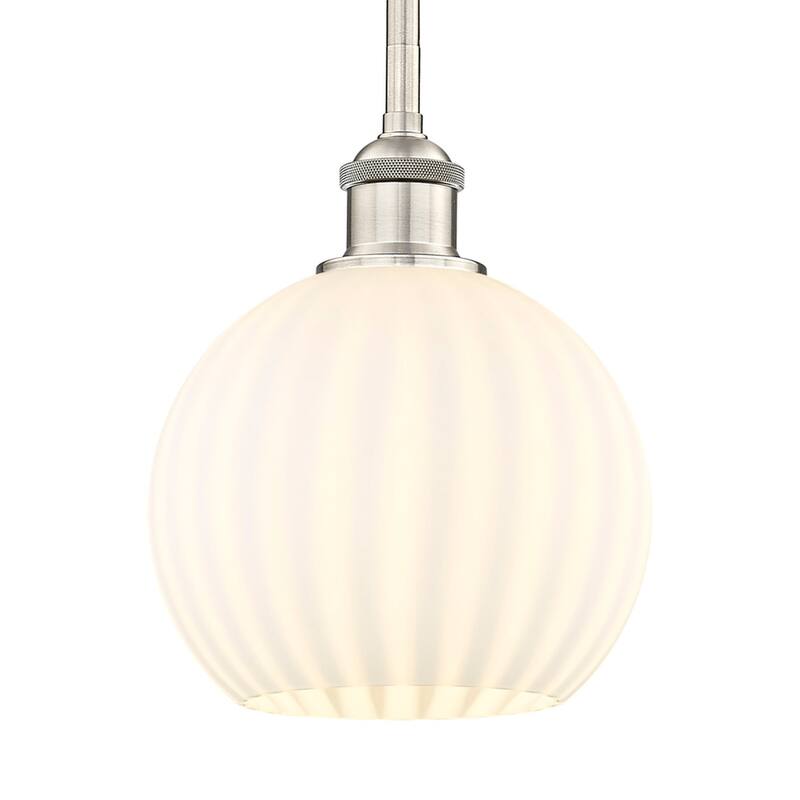 Innovations Lighting 616-1S 10 8 White Venetian Pendant White Venetian - Brushed Satin Nickel