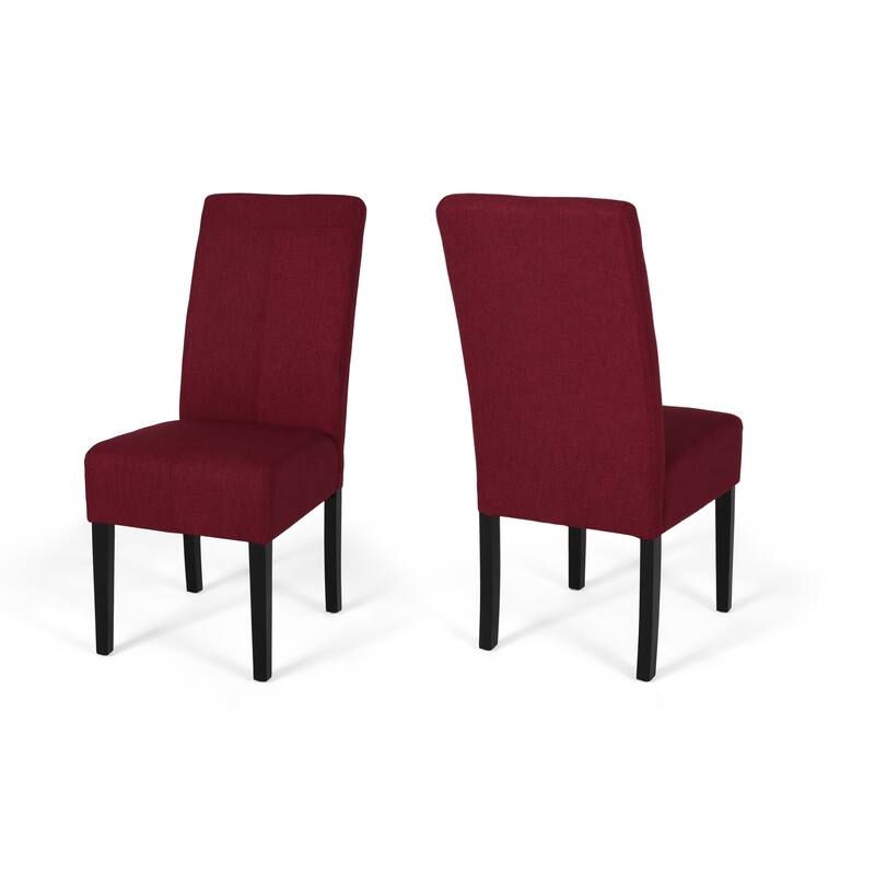 Mid-Century Modern Dining Chairs Set of 2, Upholstered Kitchen Chairs with Wood Legs, Armless Accent Chair