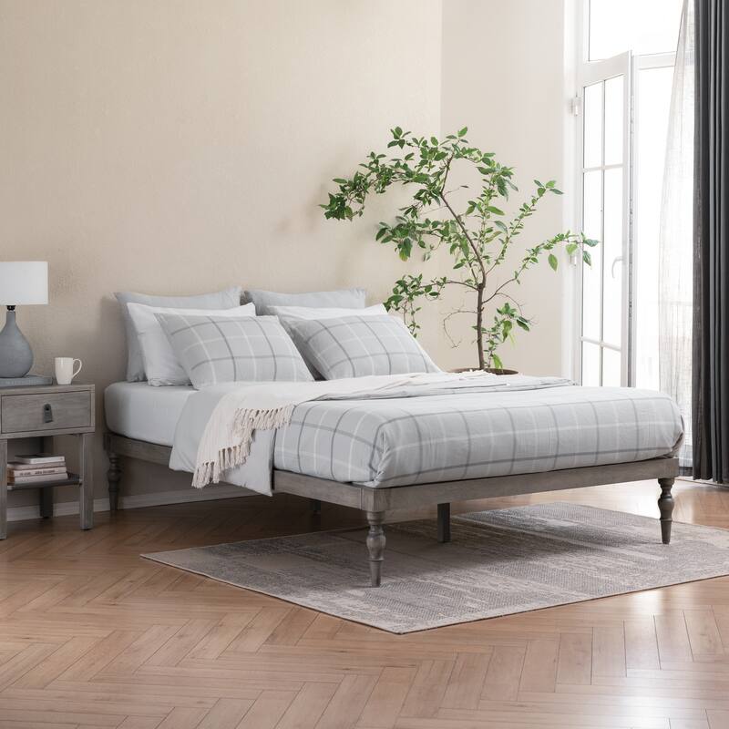 MH London Rhonda Solid Mango Wood Platform Bed