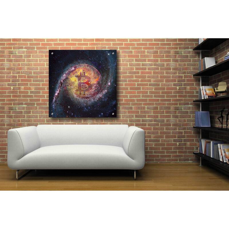 Epic Art 'Bitcoin Galaxy', Acrylic Glass Wall Art