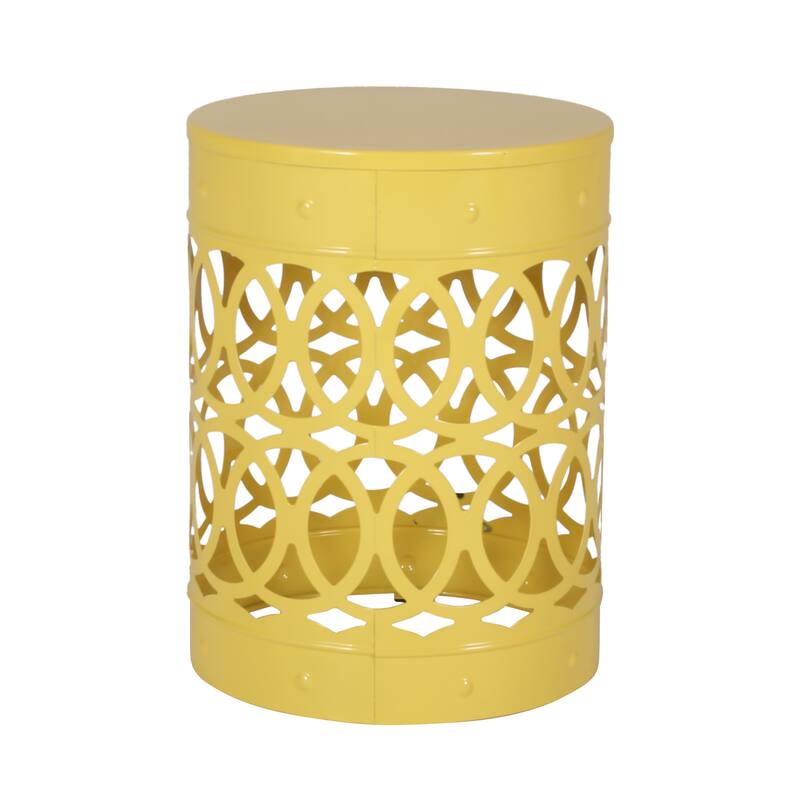 Roomfitters Outdoor Metal Side Tables Set of 2, Decorative Powder-Coated Iron Accent End Tables for Patio or Garden