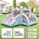 preview thumbnail 6 of 9, Costway Macron Pastel Bounce House with Slide Basketball Hoop Boxing
