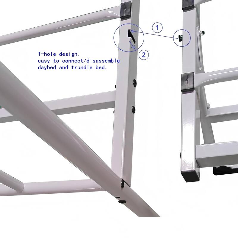 Metal Twin DayBed with Trundle Bed Twin for Adults,Space-Saving Bed