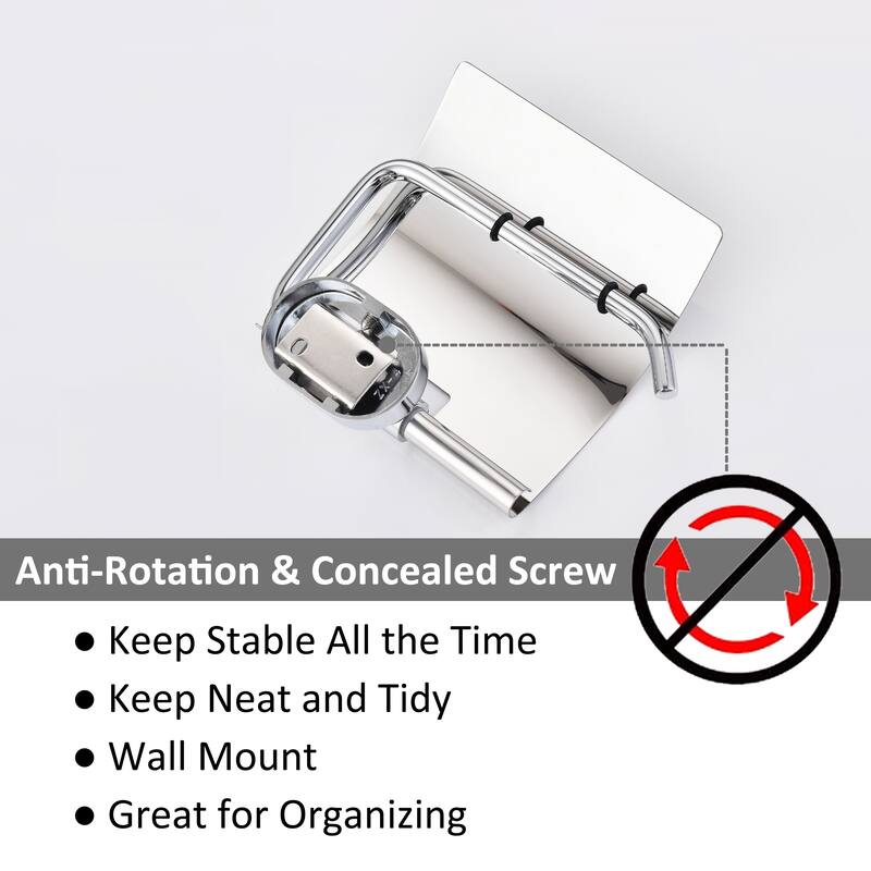 Wall Mounted Toilet Paper Holder Tissue Roll Holder with Cover