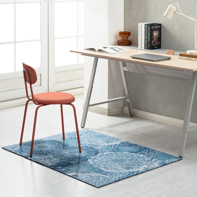 Jani 36"x48" Rug'd Chair Mat-Rug Style Office Chairmat for Carpet & Hard Floors| 0.25" Thick |Non-Slip, Foldable Desk Chair Mat