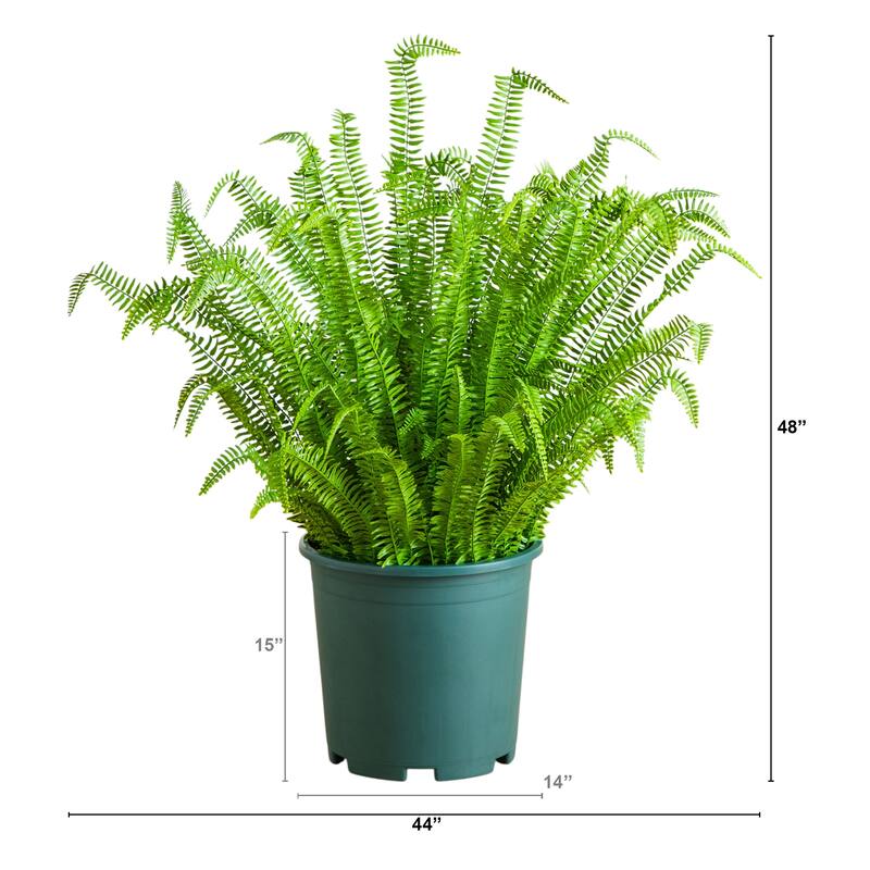 4-ft UV Resistant Artificial Boston Fern Plant (Indoor/Outdoor) - Green