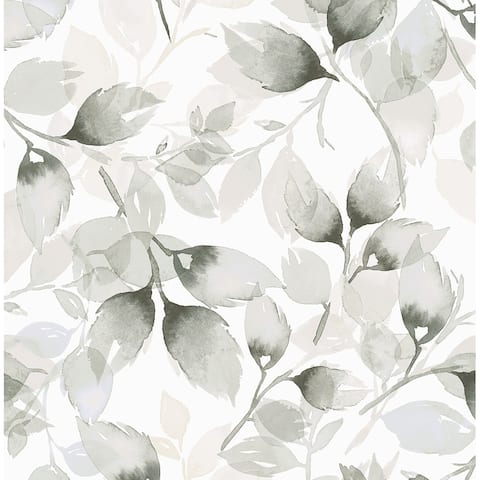 Luxe Haven Watercolor Tossed Leaves Peel and Stick Wallpaper