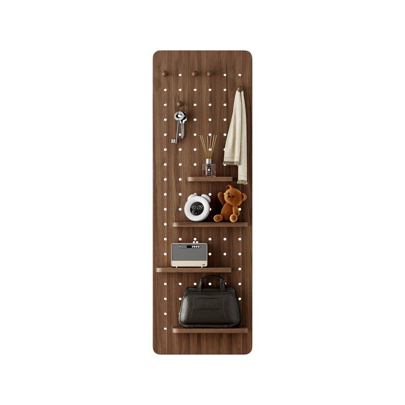 Wall Mounted Full Length Mirror with Shelf and Hook, Multifunctional Panel