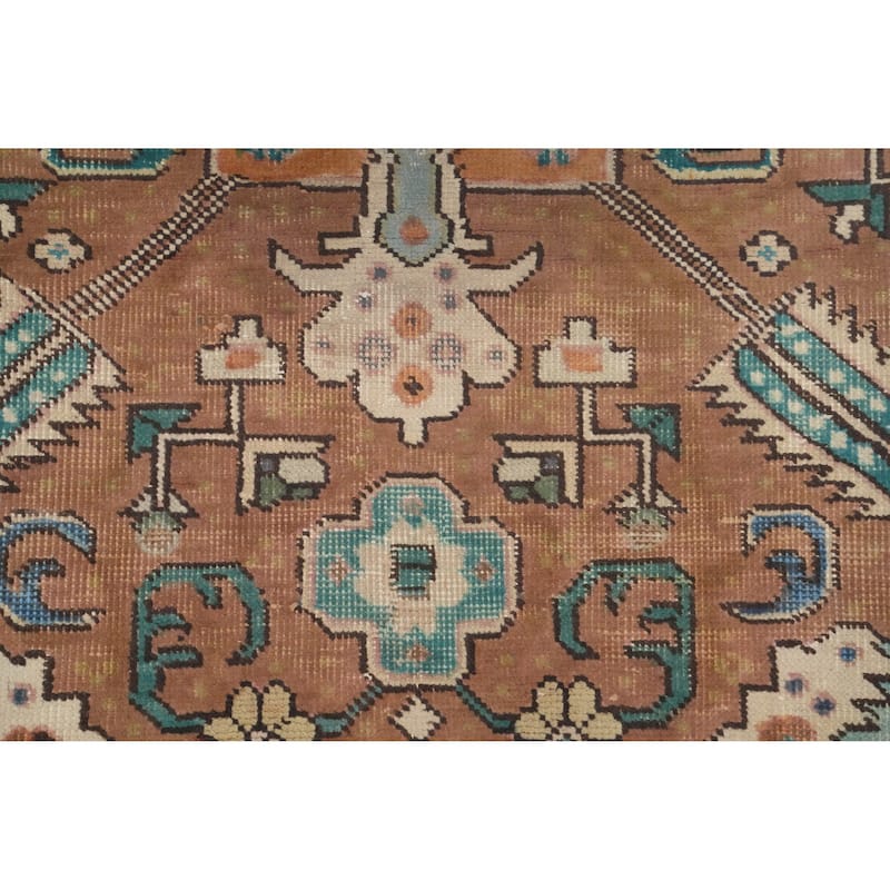 Hand Knotted Oriental 100% Wool Carpet Traditional Medallion Brown Tabriz Area Rug - 5' 10'' X 4' 2''