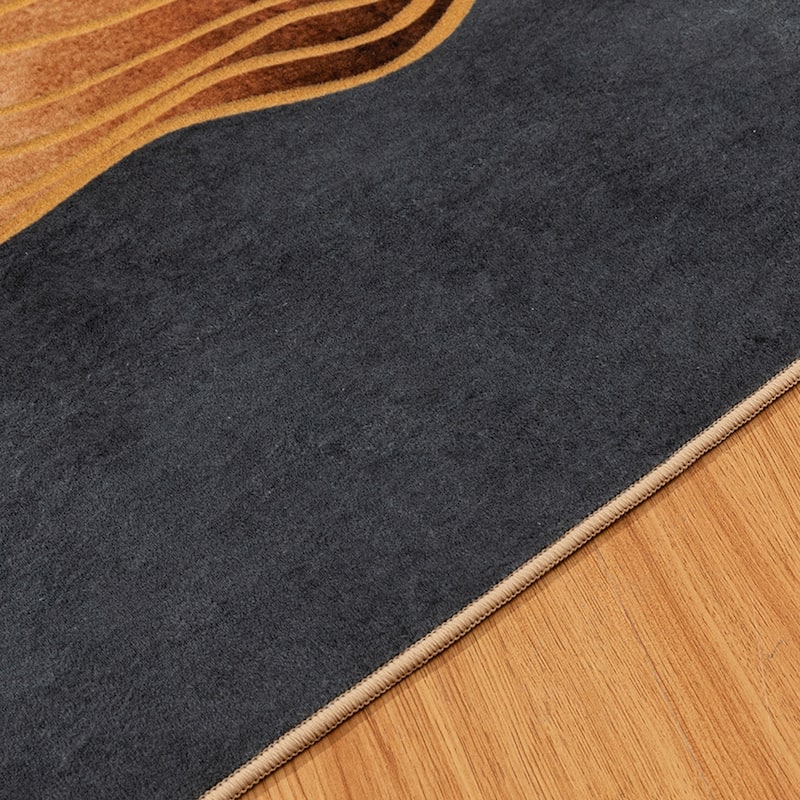 Modern Plant Abstract Area Rugs NoShedding, Low Pile Foldable Carpet