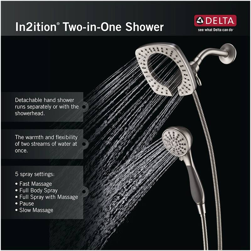 Delta In2ition 2.5 GPM 2-in-1 Multi Function Shower Head and Hand
