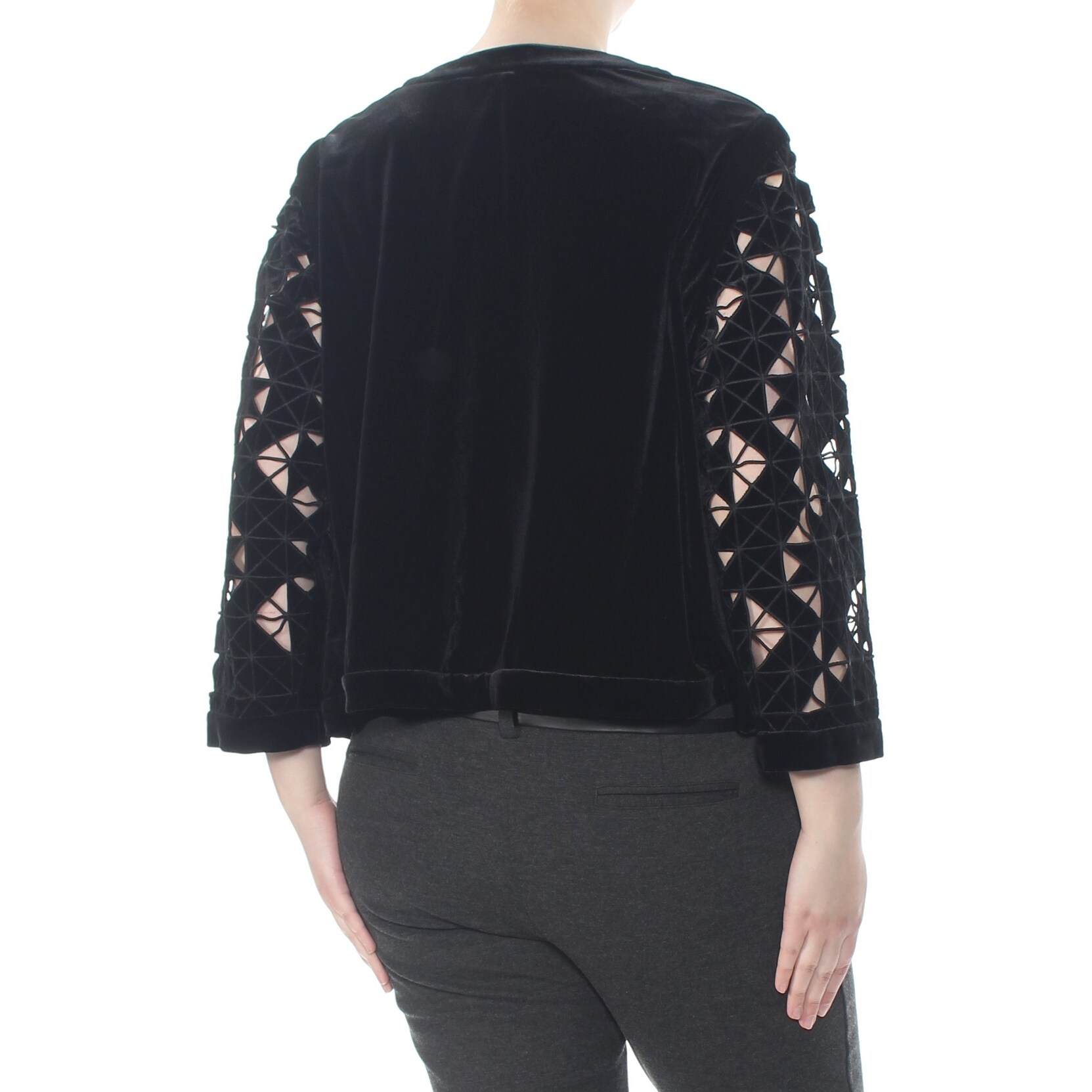 plus size black velvet jacket