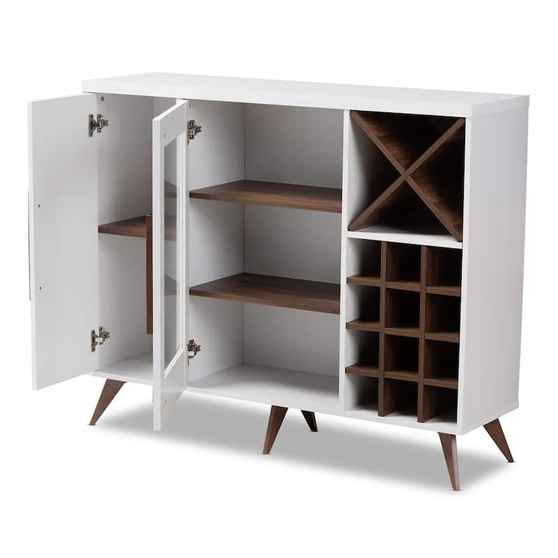Pietro Mid-Century Modern Finished Wine Cabinet - 38.78" High x 47.24" Wide x 13.39" Deep