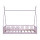 preview thumbnail 17 of 20, Wood House Bed Floor Bed Twin Size Frame Bed with Fence