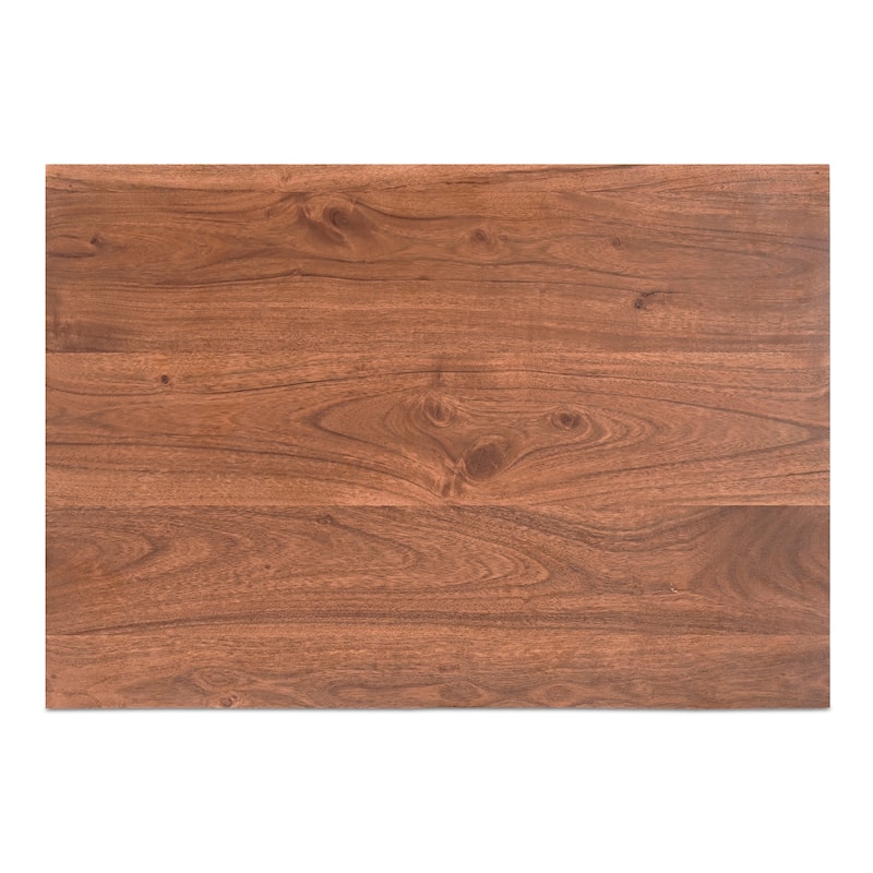 NADAAL STUDIOS Sterling Nightstand, Solid Acacia Wood with Live Edge Detail, Dark Brown