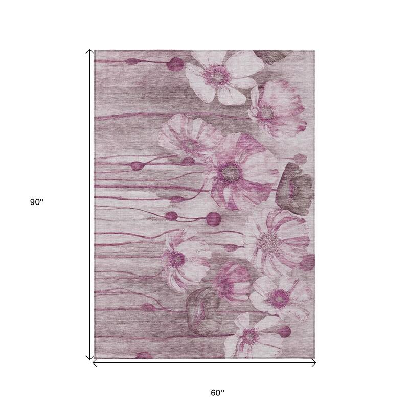 HomeRoots Floral Transitional Rectangle Outdoor Rug