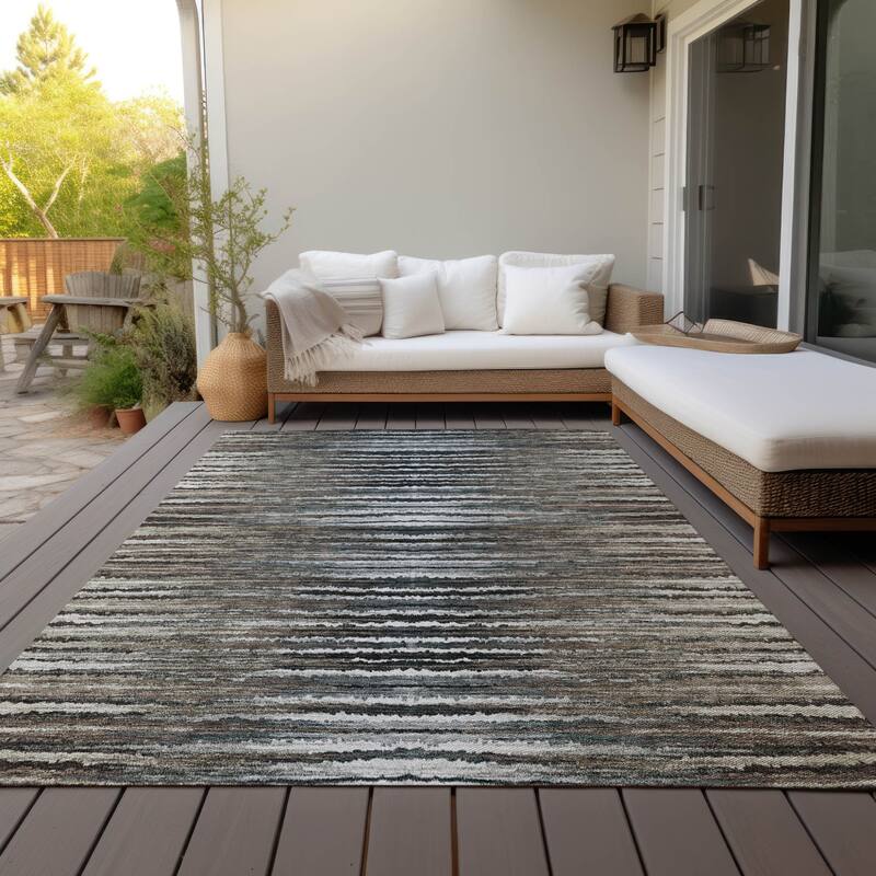 Alsin Stripe Easy-To-Clean Heritage-Inspired Outdoor Rug