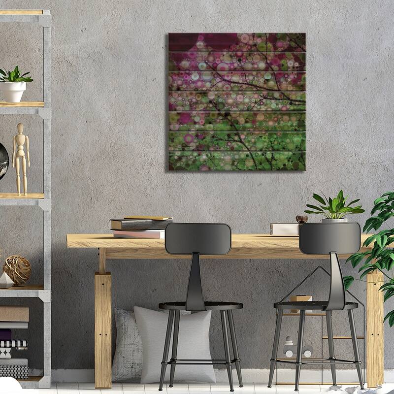Positive Energy Purple Print On Wood by Olivia Joy StClaire - Multi-Color