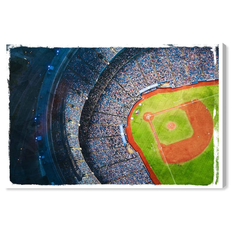 Wynwood Studio Prints Sports and Teams Baseball Field Blue and Wall Art Canvas Print