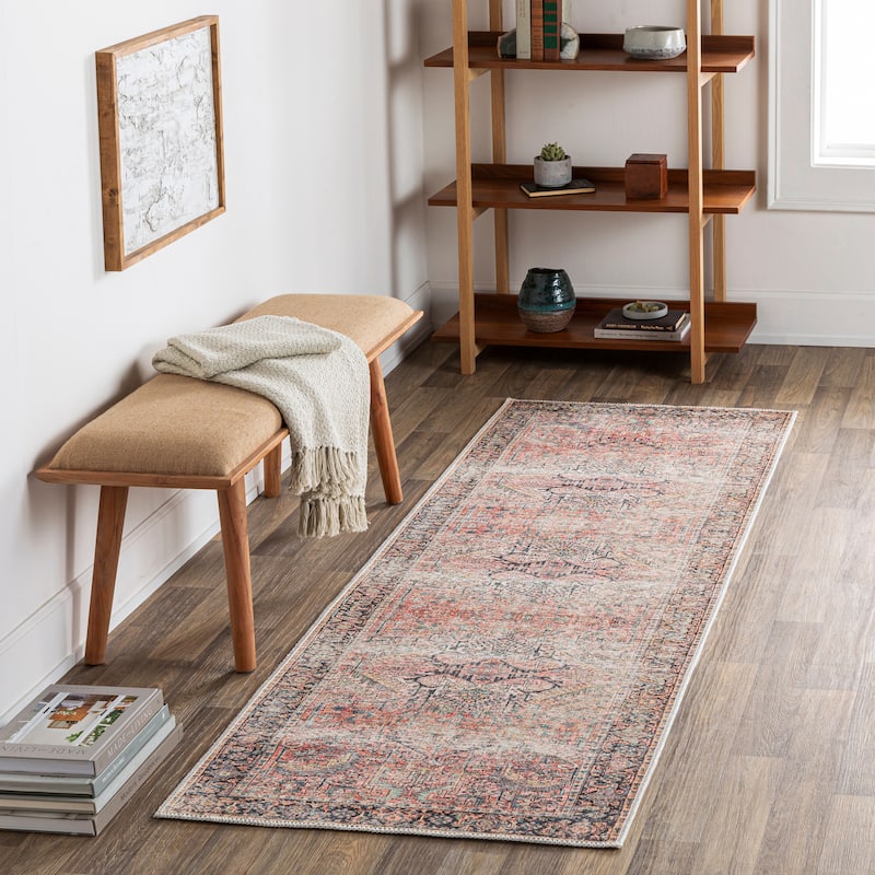 Livabliss Idir Traditional Medallion Machine Washable Area Rug