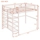 preview thumbnail 11 of 37, Artsy Twin Size Metal Loft Bed with 4-Tier Shelves and Storage, Pink