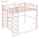 preview thumbnail 11 of 37, Modern Style Twin Size Metal Loft Bed with 4-Tier Shelves and Storage, Creative Structure, Storage Space, Good Stability, Pink