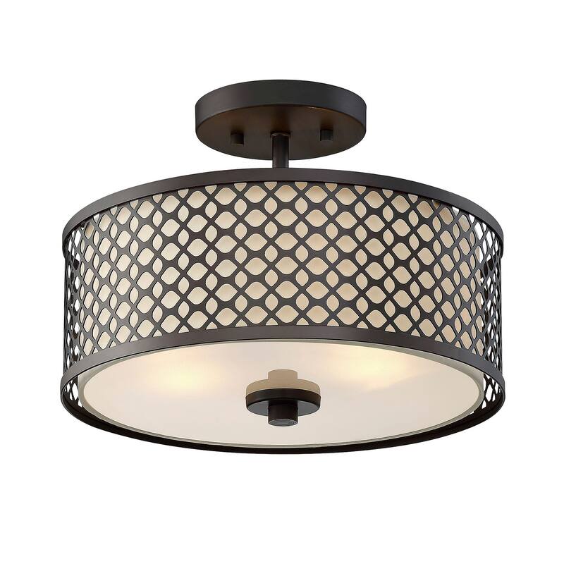 Bellevue 2 Light 13" Wide Semi-Flush Drum Ceiling Fixture