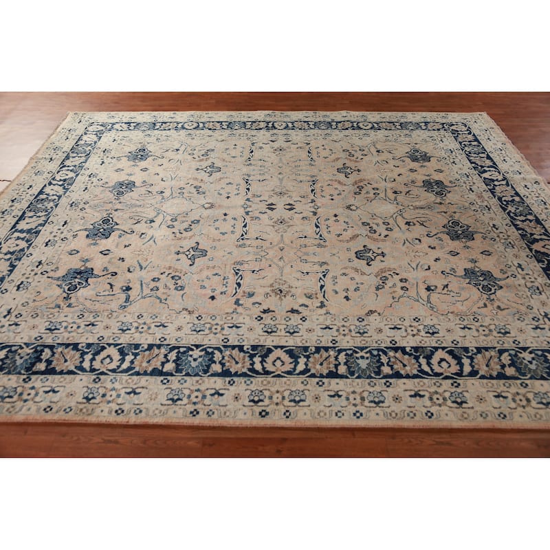 Hand Knotted Oriental 100% Wool Carpet Traditional All-Over Coral Ziegler Area Rug - 9' 7'' X 8' 2''