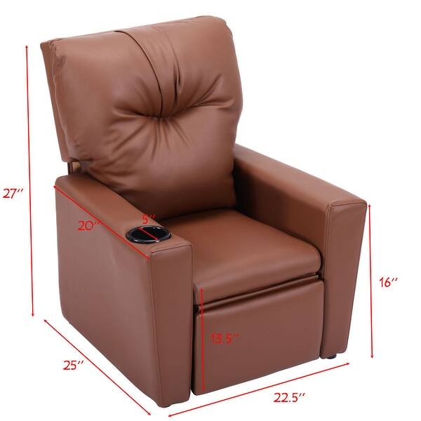 Shop Costway Kids Sofa Manual Recliner Leather Ergonomic Lounge W