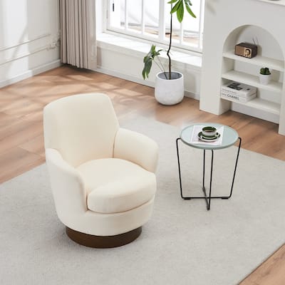 Polyester Swivel Barrel Chair