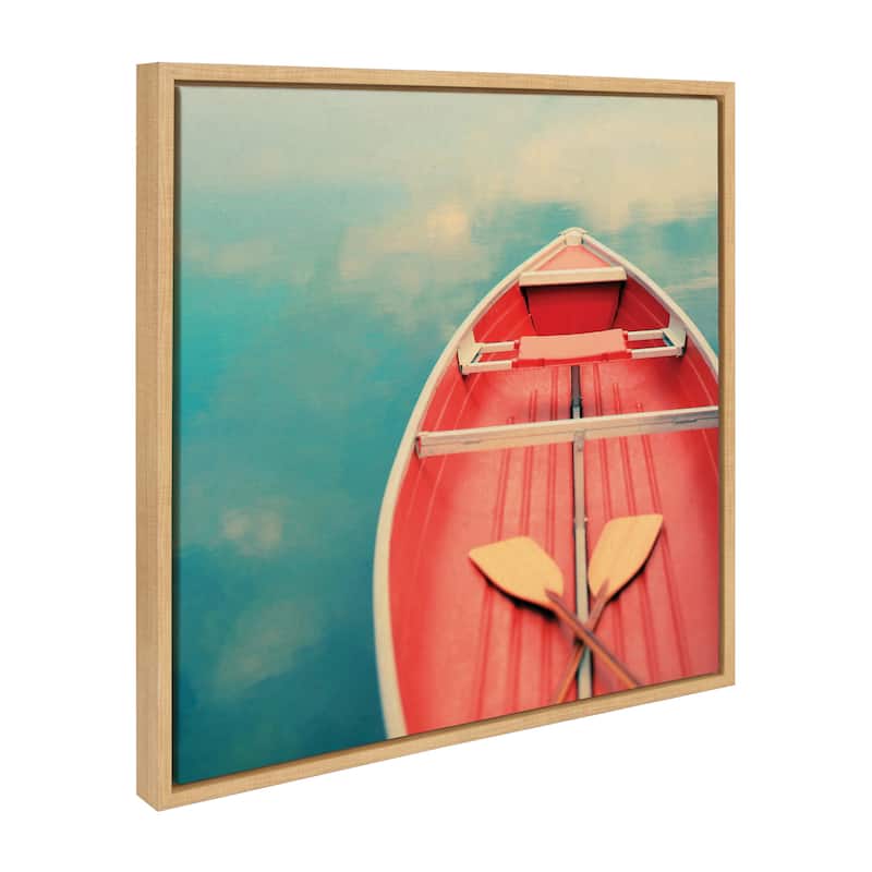 Kate and Laurel Sylvie Floating on a Cloud Framed Canvas by Alicia Bock - 22x22 - Natural