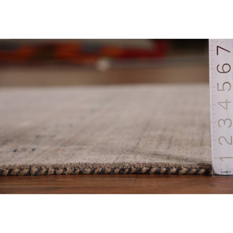 Hand Knotted Oriental 100% Wool Carpet Tribal Animal Pictorial Brown Gabbeh Area Rug - 7' 9'' X 5' 4''